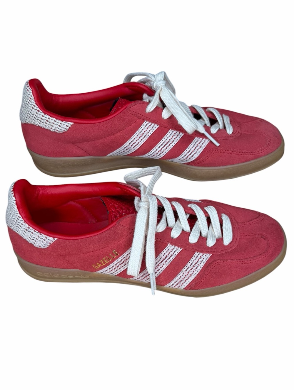 adidas Gazelle Indoor Crochet Better Scarlet White Gum Sneakers Women’s 9 - Picture 2 of 9